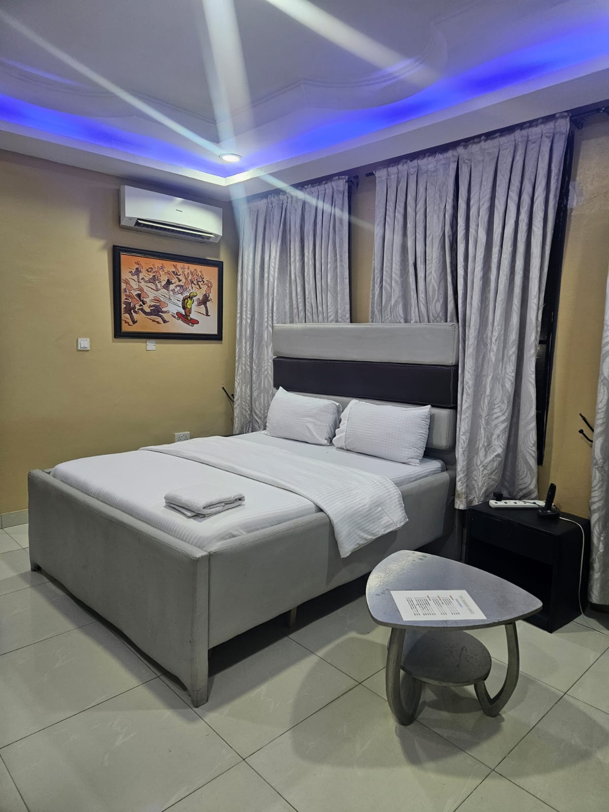 Bedroom with ambient lighting