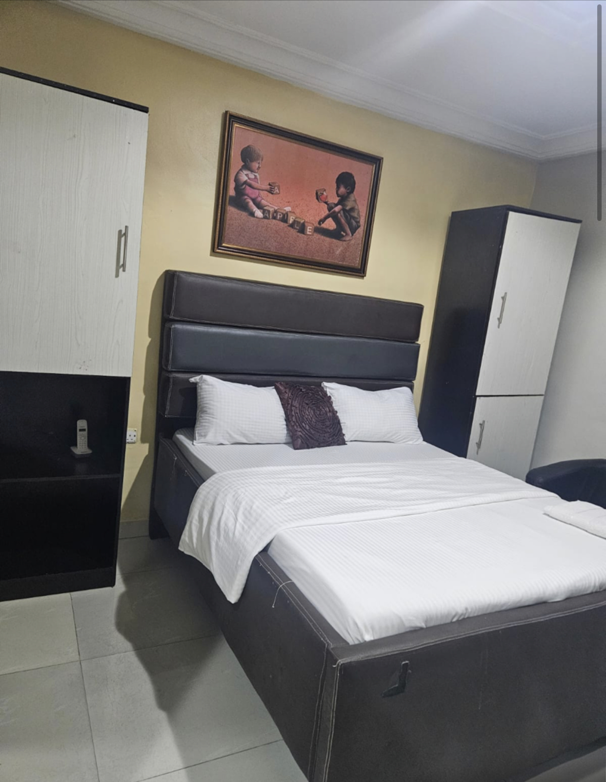 Cozy bedroom with wardrobes